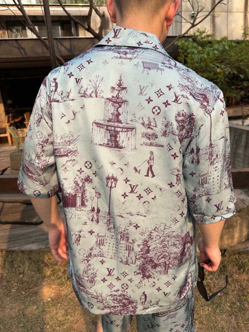 Louis Vuitton Monogram Print Short Sleeve Shirt Light Blue view