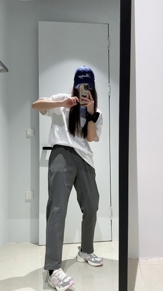 Dark Grey Casual Straight-Leg Trousers