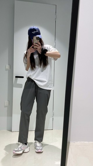 Dark Grey Casual Straight-Leg Trousers view 2