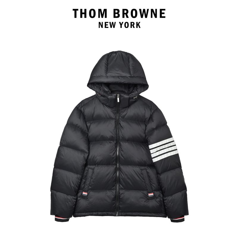 Chanel Grey Puffer Down Jacket with Striped Sleeves