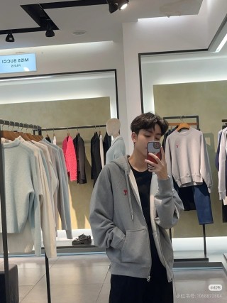 Oversized Grey Zip-Up Hoodie Jacket view 8