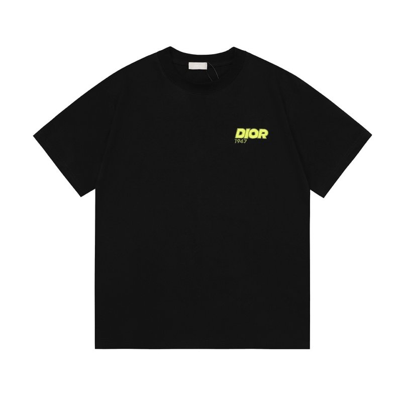 Dior Black Logo T-Shirt Yellow Print