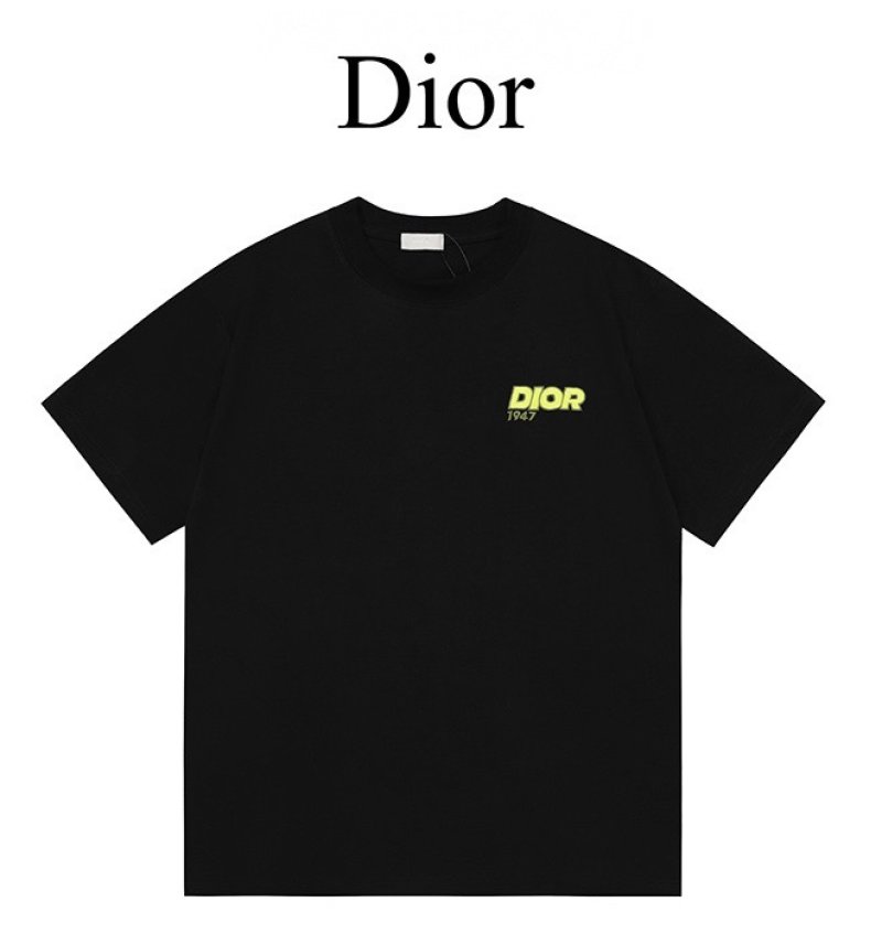 Dior Black Logo T-Shirt Yellow Print view