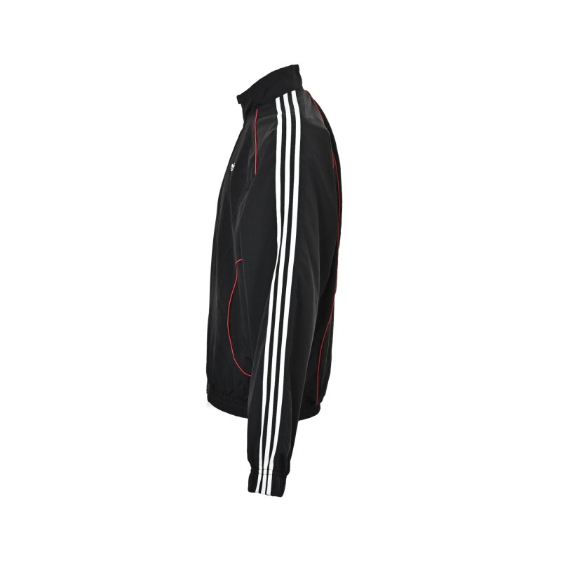 Adidas Black Track Jacket with Red Plaid Lining view