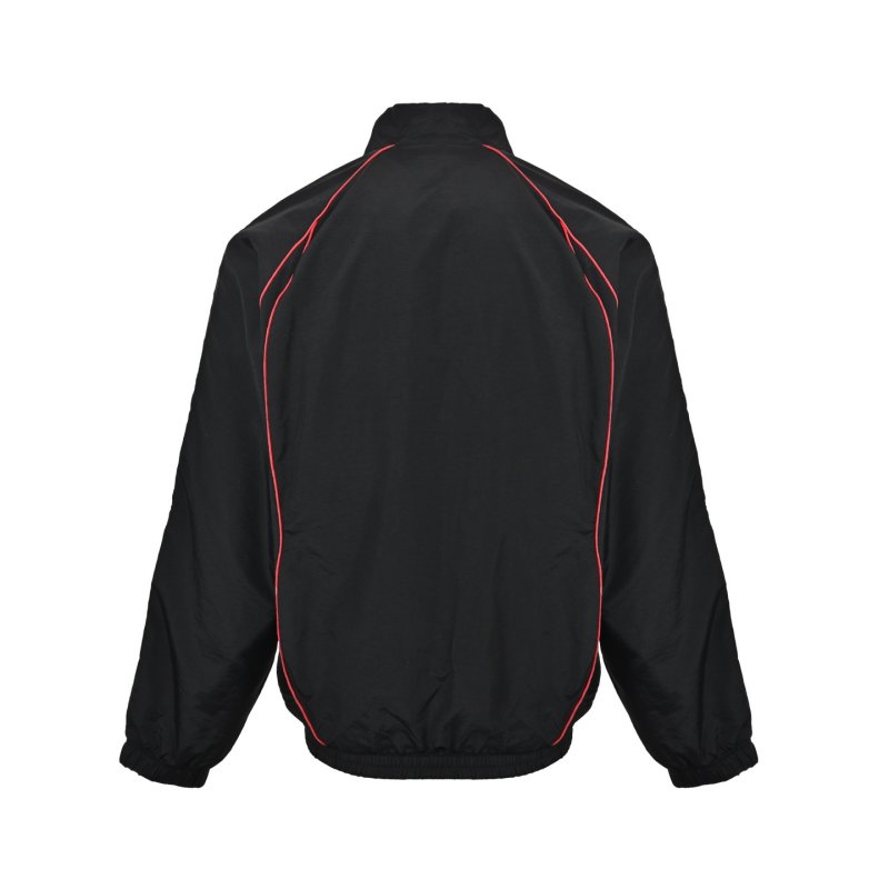 Adidas Black Track Jacket with Red Plaid Lining view