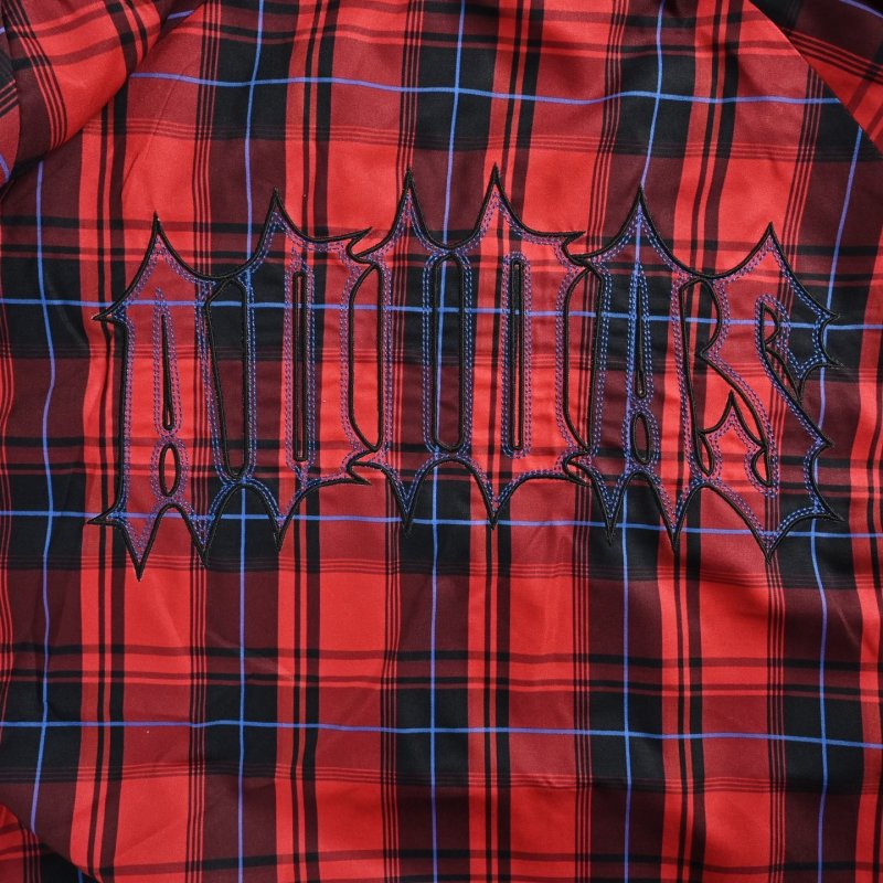 Adidas Black Track Jacket with Red Plaid Lining view