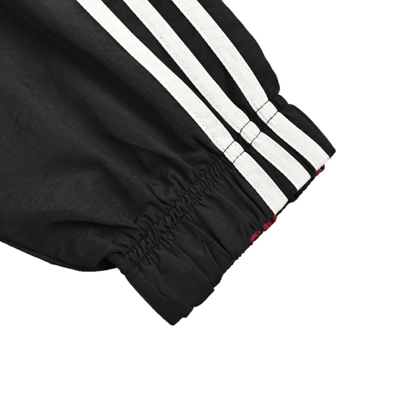 Adidas Black Track Jacket with Red Plaid Lining view