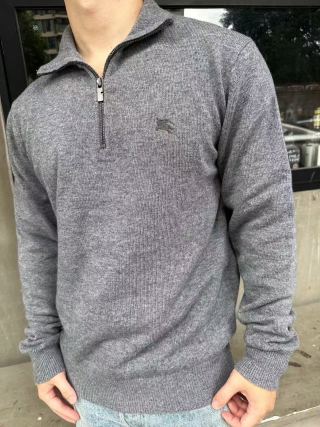 Grey Half-Zip Knit Sweater view 2