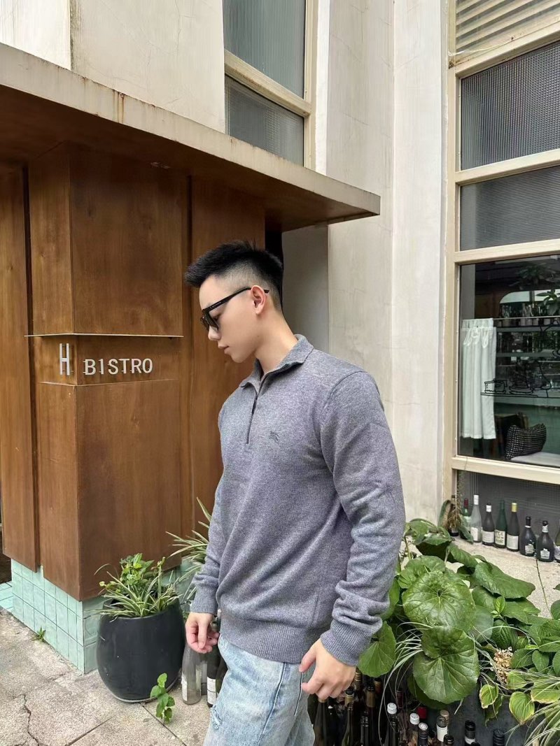 Grey Half-Zip Knit Sweater view