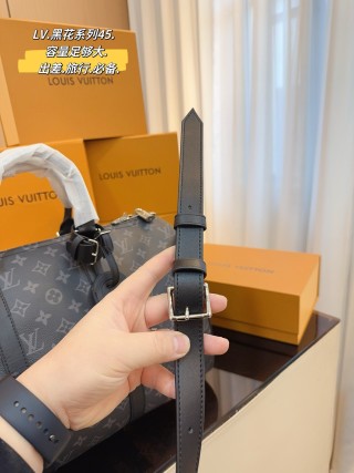 Louis Vuitton Keepall 45 Monogram Canvas Travel Bag Grey view 3