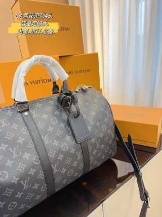Louis Vuitton Keepall 45 Monogram Canvas Travel Bag Grey view 7