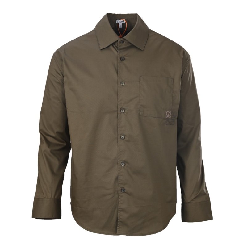 Oversized Khaki Button-Up Shirt view