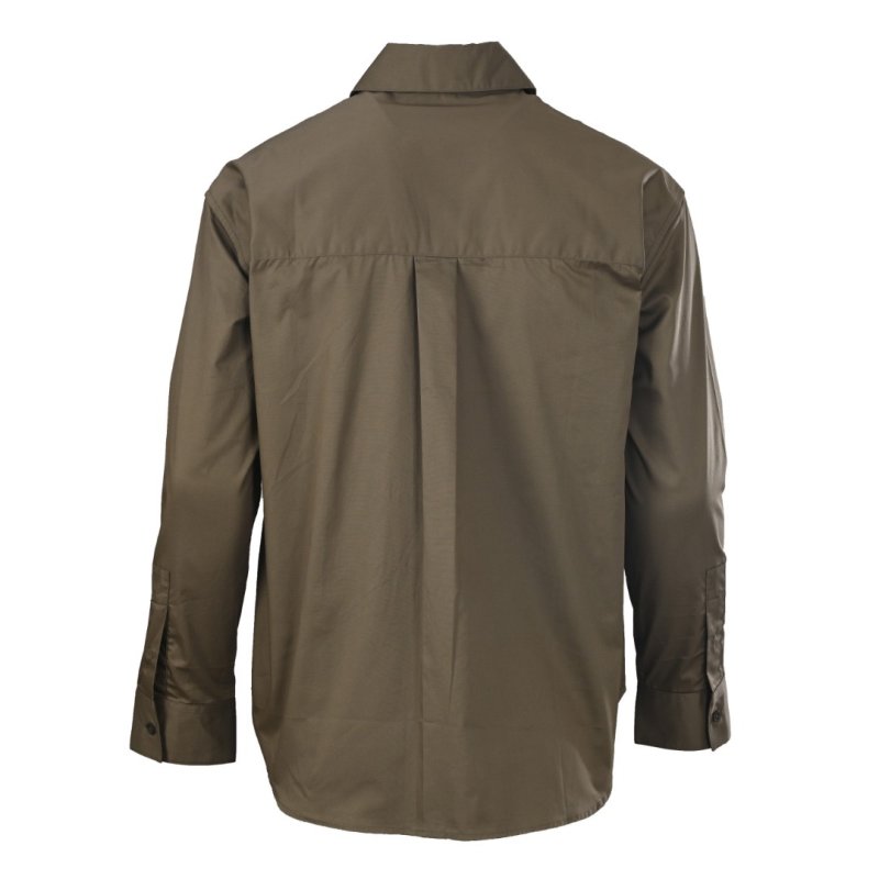 Oversized Khaki Button-Up Shirt view
