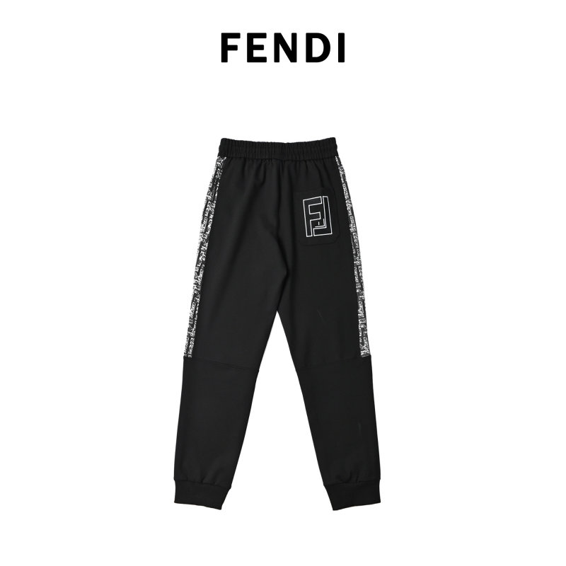 Black Joggers with Monochrome Side Stripe view