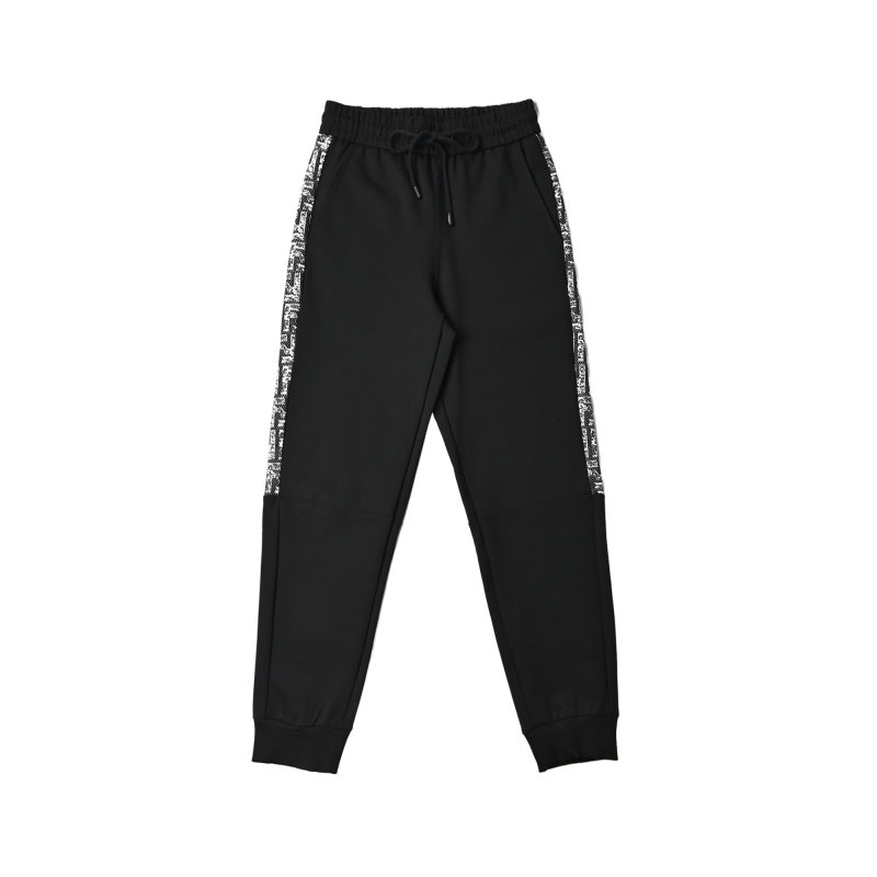 Black Joggers with Monochrome Side Stripe view