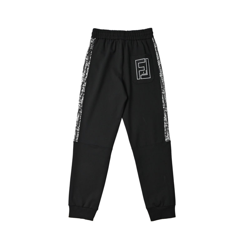 Black Joggers with Monochrome Side Stripe view