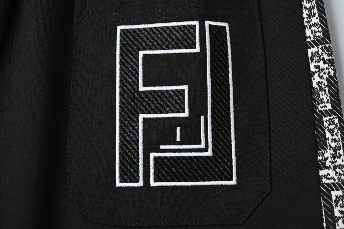 Black Joggers with Monochrome Side Stripe view