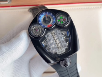 Multi-Dial Chronograph Watch Black Stainless Steel