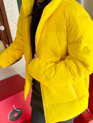 Bright Yellow Puffer Down Jacket – Winter Warmth view 2