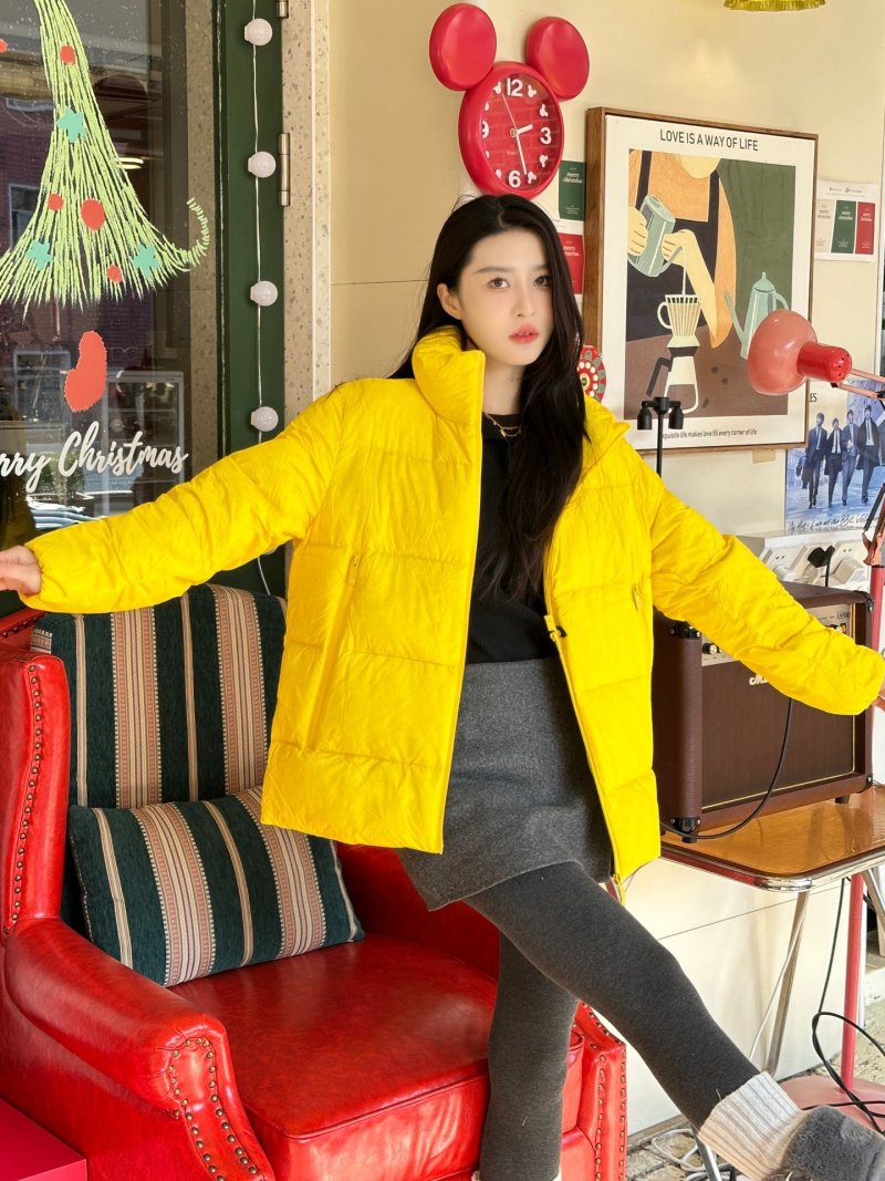 Bright Yellow Puffer Down Jacket – Winter Warmth view
