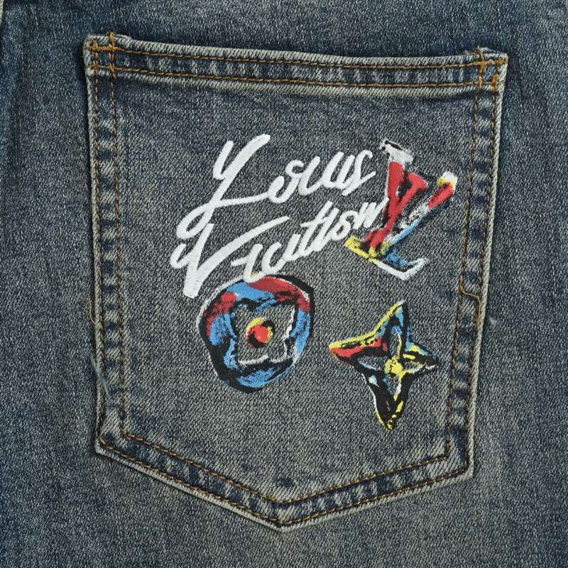 Essentials Premium Denim Jeans - Light Wash with Embroidered Pocket Detail view