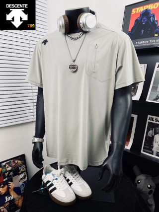 Descente 3D Embossed Ice Silk Casual Short Sleeve T-Shirt White view 6