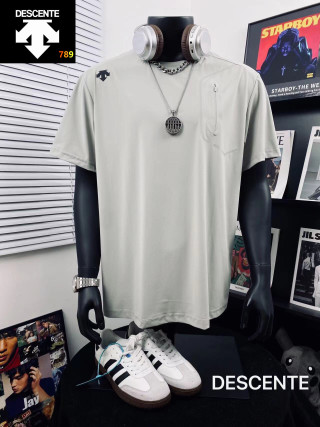 Descente 3D Embossed Ice Silk Casual Short Sleeve T-Shirt White view 7
