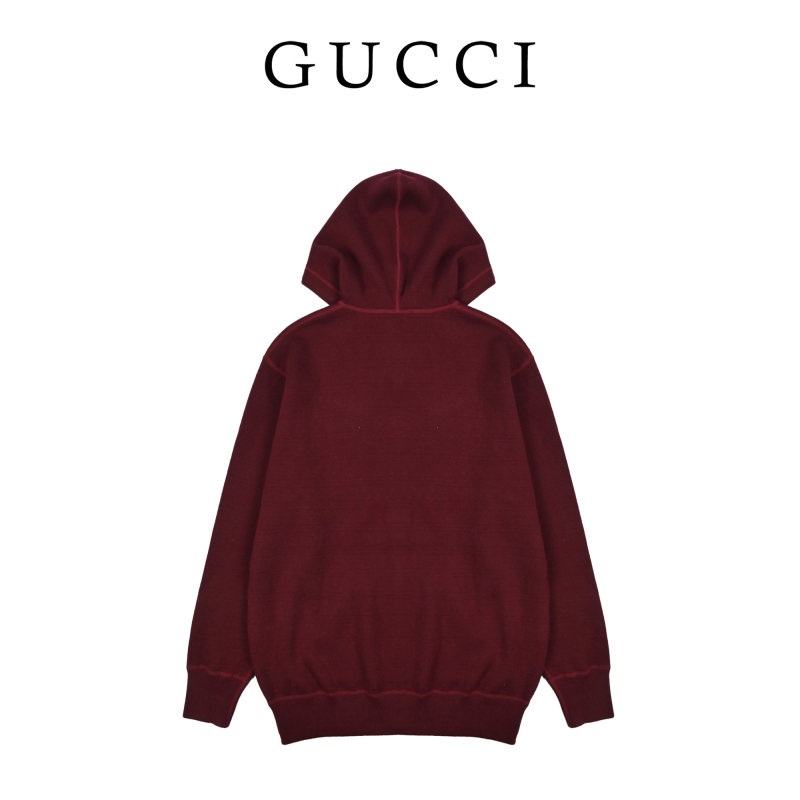Gucci GG Monogram Burgundy Knit Cardigan view