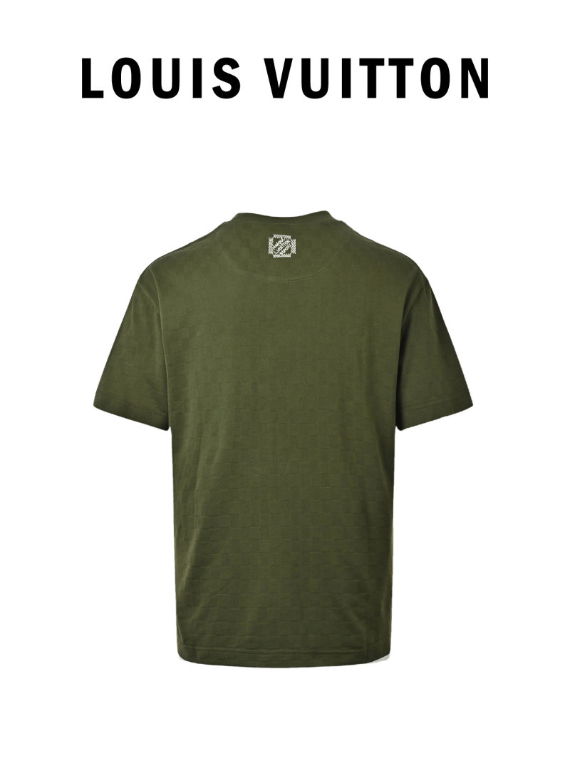 Olive Green Graphic Short Sleeve T-Shirt with Embroidered Logo view