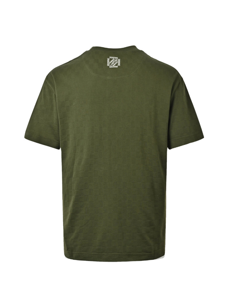Olive Green Graphic Short Sleeve T-Shirt with Embroidered Logo view