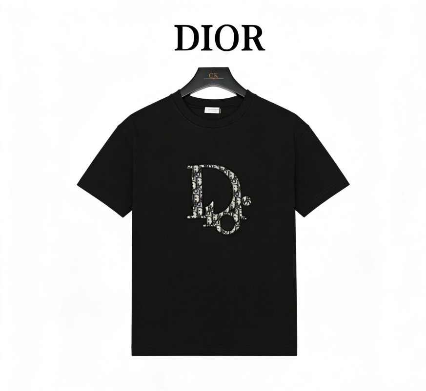 Dior Monogram Embroidered Black T-Shirt