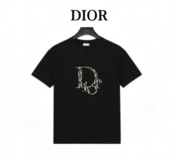 Dior Monogram Embroidered Black T-Shirt