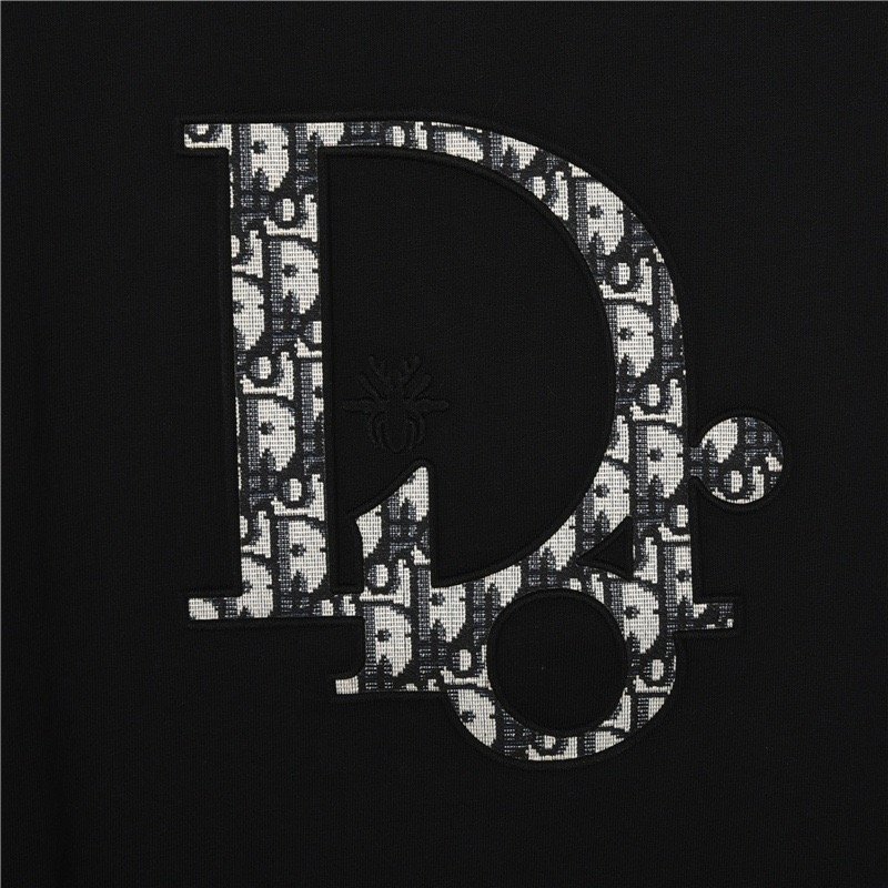 Dior Monogram Embroidered Black T-Shirt view