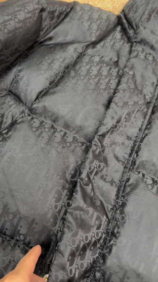 Monogram Quilted Down Jacket Grey