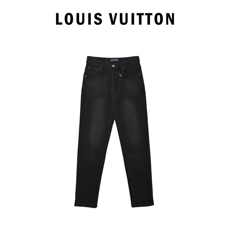 Black Embroidered Denim Jeans with Celestial Angel Graphic view