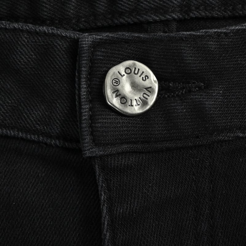 Black Embroidered Denim Jeans with Celestial Angel Graphic view