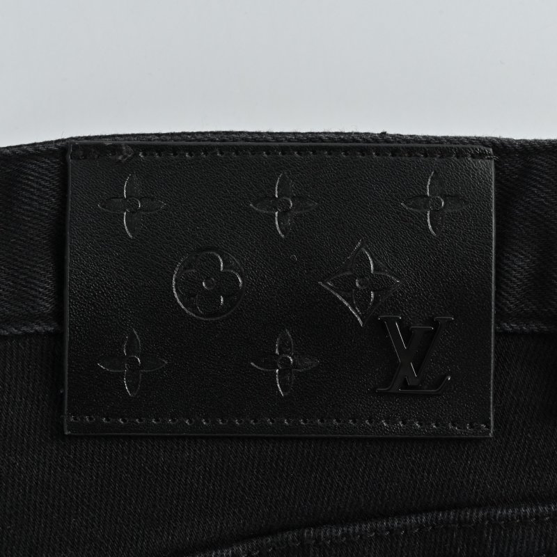 Black Embroidered Denim Jeans with Celestial Angel Graphic view