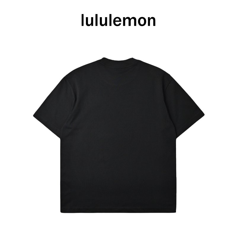 Lululemon Black Logo T-Shirt with Cream Print view