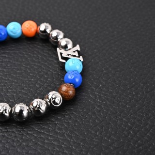 Louis Vuitton LV Rainbow Beaded Bracelet with Wood Accents view 3
