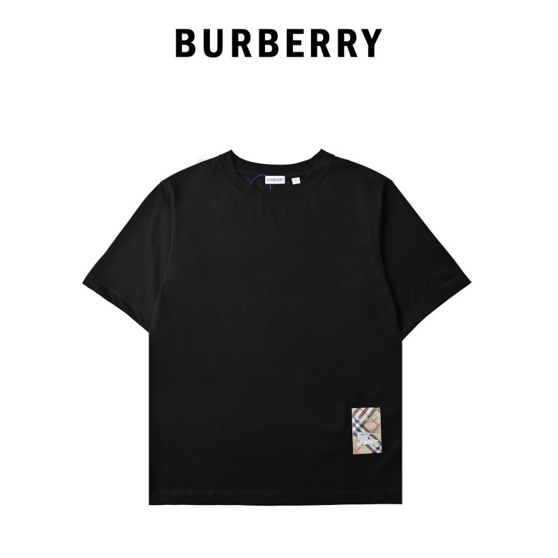 Burberry Black T-Shirt with Nova Check Pocket Detail view