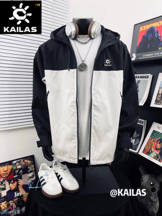 Kailas Color-Block Hooded Windbreaker Jacket Black White view 6