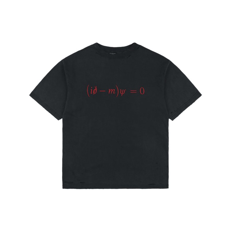 Black Oversized Graphic T-Shirt with Red Text Print view