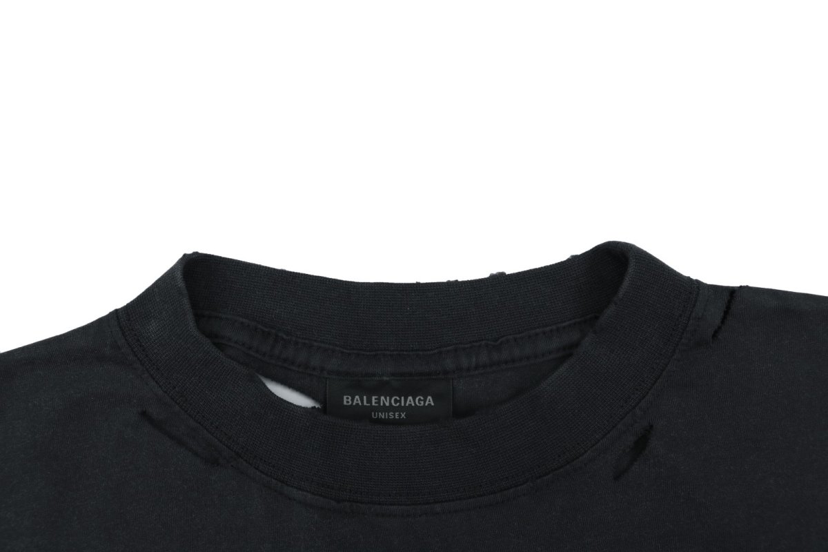 Black Oversized Graphic T-Shirt with Red Text Print view
