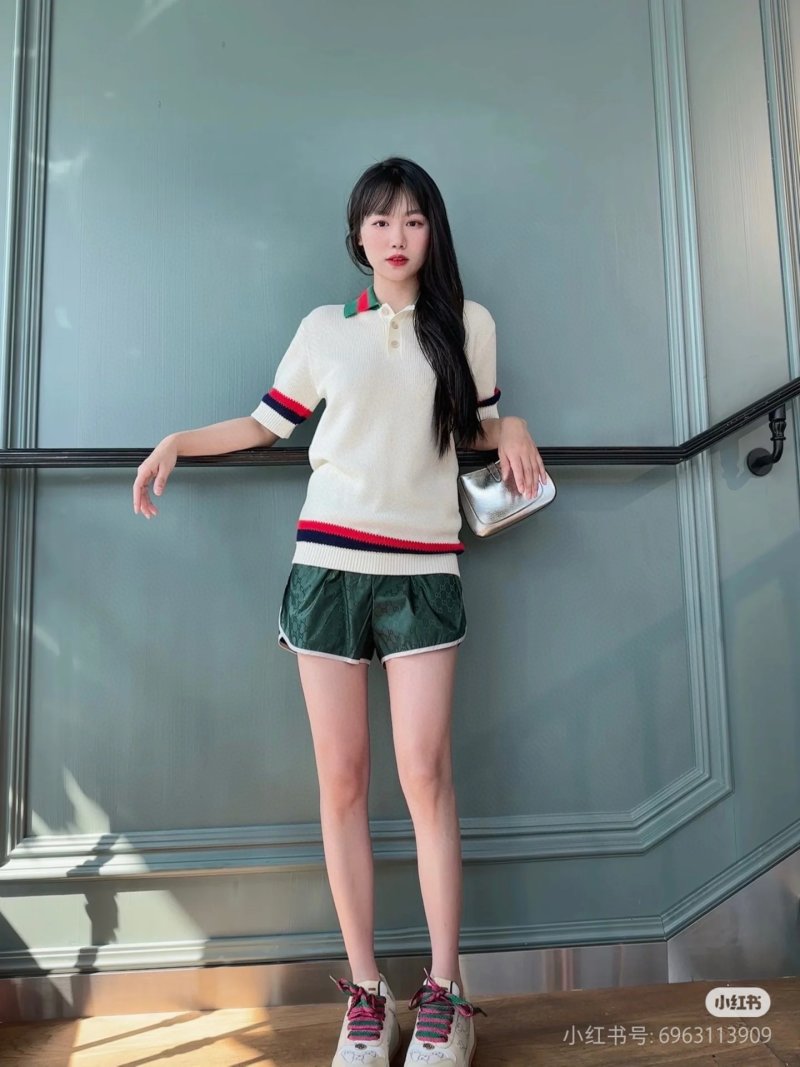 Cream Polo Short Sleeve T-Shirt with Red & Navy Stripe view