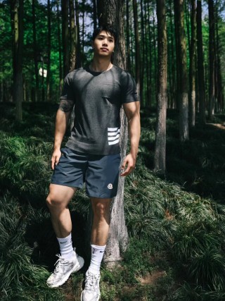 Moncler Navy Technical Shorts view 3