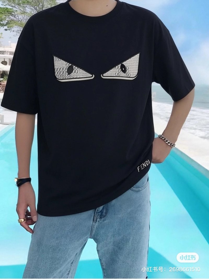 Fendi Monster Eyes Black T-Shirt