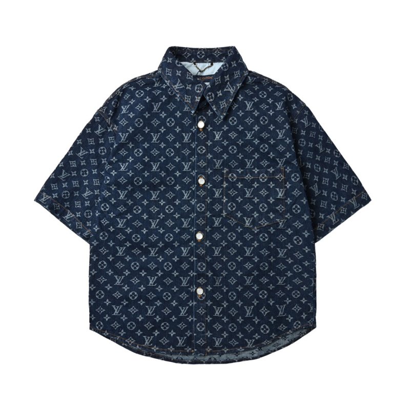 Louis Vuitton Monogram Navy Short-Sleeve Shirt view