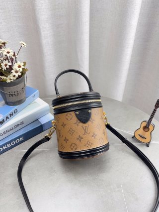 Louis Vuitton Cannes Monogram Canvas Cylinder Bucket Bag view 2