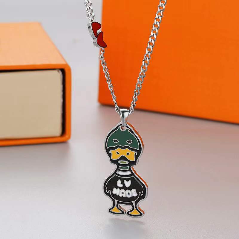 Louis Vuitton Duck Enamel Pendant Necklace - Black & Green