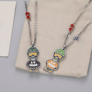 Louis Vuitton Duck Enamel Pendant Necklace - Black & Green view 8